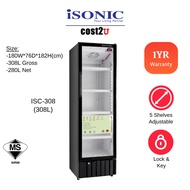 iSONIC 308/208L Display Single Door Showcase Chiller | ISC-308 ISC-208 (Fruit Drink Fridge Freezer P