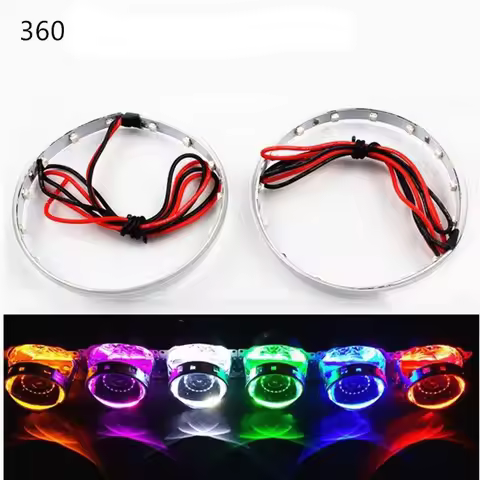 2PCS 360 degree flash LED demon eye COB Angel eye modified car headlights dual light lens 2.5 "3" ge