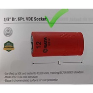 SATA 3/8" DR. / 1/2" DR. VDE 1000V INSULATED SOCKET 8MM-24MM 12508-12518 / 14010-14024