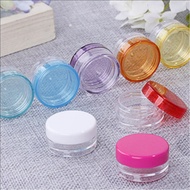 100 round plastic jars 2g 3g 5g with multi-colored lids_ cosmetic jars, cream jars, travel lipstick 