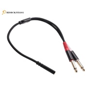 3.5mm to Dual 6.5mm Adapter 3.5mm Audio Aux Cable Double 6.35 1/4 inch Mono to Stereo 1/8 inch 3.5mm