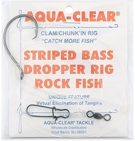 Aqua-Clear, Clam Dropper Rig, 3 in / 7.6 cm Loop, Striped Bass/Rockfish/Drum, 8/0 Ultra Thin Demon C