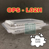 TAPAU - GO - L2H  [ 50pcs± ] GC PACK OPS-L02H Plastic Tray with Lock Bakery Disposable Plastic Clear