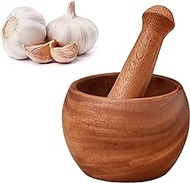 UPTALY Natural Rosewood Pestle and Mortar Set (small, 9.5 cm), Sturdy Wooden Garlic Mills Bowl, Kitchen Spices Masher, Wood Manual Masher, Guacamole Bowl and Pestles, Japanese Style Mortar
