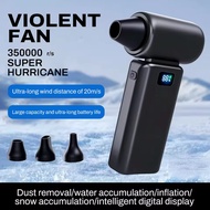 350000RPM Turbofan Handheld Fan With Flashlights High Power Jet Fan 5 Gears Portable Motor Dust Remo