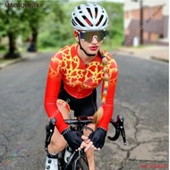 2025 Fashion Red Women's Cycling Skinsuit 2023 MTB Jumpsuit Long Sleeved UV Resistant Bicycle Clothing