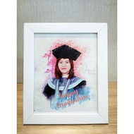 Water Color Photo Sketch Design Size 8R/12R Illustration For Gift