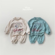 - Genuine Korean Children's Clothing 5 9 Two-Color Dog Pattern Set
