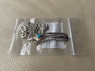 Goros 向右 上銀 金繩 松石 XL 羽毛 連 太丸 鏈 全新未使用