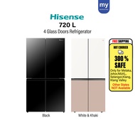 Hisense RQ768N4ABU 720L Glass 4 Door Inverter fridge Refrigerator RQ768N4AW-KU RQ768N4AWKU Peti Sejuk