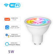 BOIO Tuya smart bulb GU10 WIFI bulb RGBCCT RGB Bulb mobile phone control led bulb Work WIth Smart Li