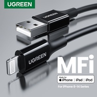 UGREEN 1 Meter MFi Lightning USB Cable for iPhone 14 Pro Max , iPhone 13 Pro Max，Data Cable for iPhone 7-14 Series- Black