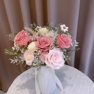 乾燥玫瑰色 永生花捧花 訂婚捧花 登記捧花 結婚捧花 客製捧花