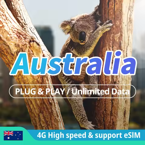 Australia 4G Data SIM Card Travel Data 1-15Days 4G Unlimited Data Support eSIM