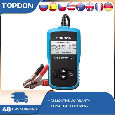 TOPDON AB101 Car Battery Tester 6V/12V Battery Test Auto Charger Analyzer 2000CCA Car Cranking Charg