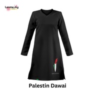 Tshirt Muslimah Jersey Baju Jersey Muslimah Palestin Hitam Labuh Jubah Save Palestin Baju Muslimah Palestin Murah Humaira Design Jersey Muslimah Microfibre Plus Size