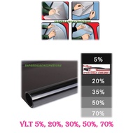CAR / HOME / WONDOW TINTED FILM ROLL VLT 5%,20%,30%,50%,70% BLACK SMOKE TINTED 2PLY