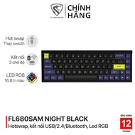 FL-Esports FL680SAM Night Black RGB 3 mode wireless mechanical gaming keyboard - 3 connection modes 