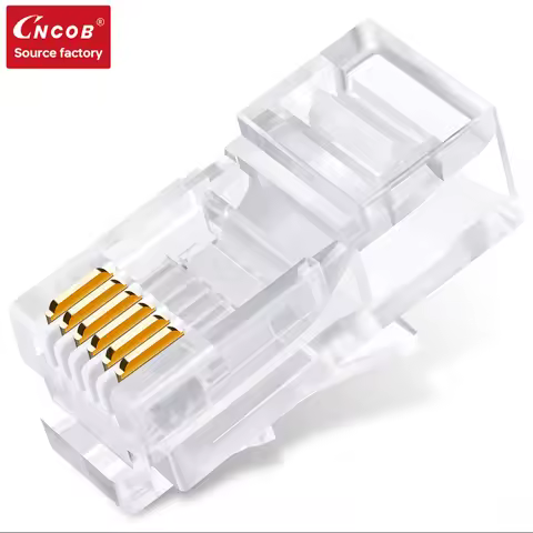 CNCOB rj12 6p6c, long body unshielded telephone crystal head 6p4c rj11, six core telephone line 6p2c