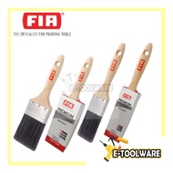 FIA Wooden Handle Angular Paint Brush 100% Synthetic Solid Tapered Filament
