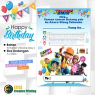 Boboiboy Children's Birthday Invitation Contents 10pcs+plastic Opp Seal/Birthday Invitation