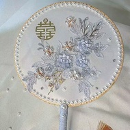 Bridal Group Fan Hanfu Happy Fan Wedding Group Fan Finished Handmade 2026 Chinese Style Golden Fan A