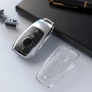 Transparent TPU Car Key Cover Case Shell Protective Bag For Mercedes Benz A  E  G GLS Class W177 W20