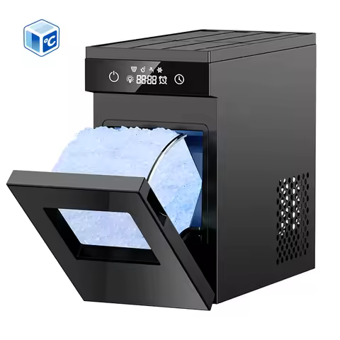 Household Hotel Counter Top Nugget Ice Maker 20kg Day Output Stainless Steel Electric Powered Nugget