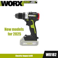 สว่านไร้สาย WU182 WORX 20V พร้อมมอเตอร์ไร้แปรงถ่านปรับความเร็วได้แบบคู่และไฟ LED