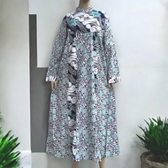 Baju Muslim Gamis Wanita Batik Kombinasi Resleting Busui Katun Size XS | Gamis Batik Terbaru