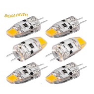 6 Piece G4 LED Bulb 12V DC Dimmable COB LED G4 Bulb 1.5W Angle to Replace 15W Halogen Lamp (Warm Whi