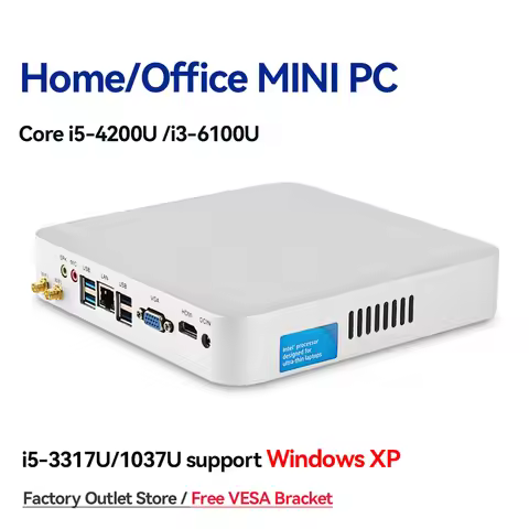 Mini PC HTPC Core i5 3317U 4200U Windows 10 Cooler Fan 8G RAM DDR3L Gaming Mini Computer HDMI Wifi O