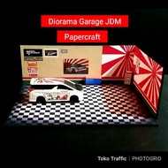 Papercraft Diorama Garasi JDM Maket Diecast Hotwheels Tomica Dll