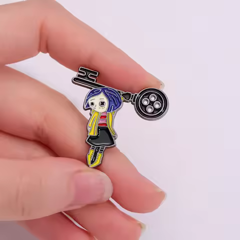 Disney Coraline & The Secret Door Enamel Pins for Backpacks Bag Creative Coraline with Key Brooch Pi