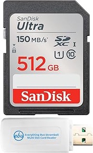 SanDisk 512GB Ultra SDXC UHS-I Memory Card Up to 150MB/s C10 U1 Full HD SD Card (SDSDUNC-512G-GN6IN)