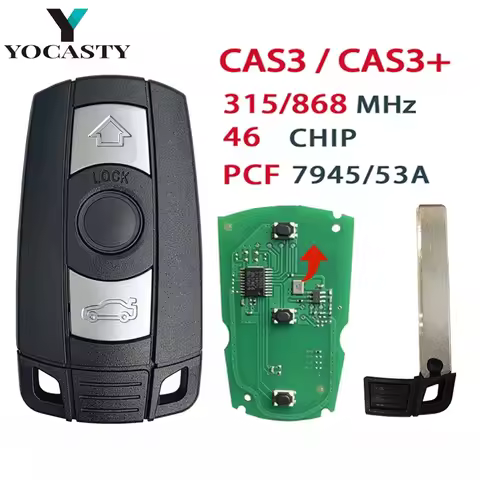 YOCASTY For BMW 1/3/5/7 Series 2006-2012 CAS3 CAS3+ 315/868MHz 315LP Smart Remote Car Key KR55WK4912