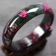 Plum Flower Jade Bracelet Elegant Golden Emperor Tourmaline Jade Bangle Noble Fashion Jadestone Bangles