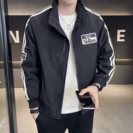 Fashion Striped Jacket For Men High Quality Double Layer Jacket For Men Stand Collar Jacket For Men 