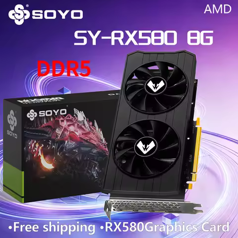SOYO AMD CPU RX580 8GB 2048SP Video card Gaming Graphics Card GDDR5 256Bit PCI-E 3.0X16 14NM Desktop