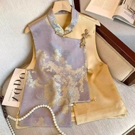 New Women's Purple Stitching Stand Collar Vest - Perfect for Spring & Autumn