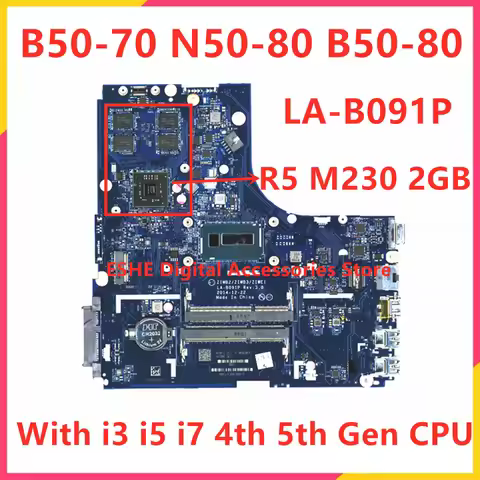 LA-B091P For Lenovo Ideapad B50-70 B50-80 N50-70 N50-80 Laptop Motherboard With I3 I5 I7 4th 5th Gen