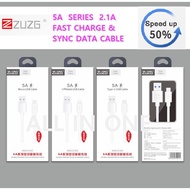 ZUZG 5A SERIES 2.1A DOUBLE ENGINE 1 METER FAST CHARGE &amp; SYNC DATA CABLE ( MICRO / TYPE C / LIGHTNIIG )