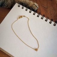 *hippie* │星星吊飾 簡約層次感黃銅珠鏈腳鏈 3款