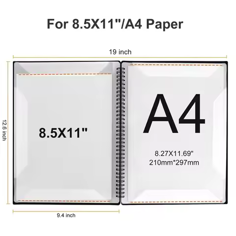 A4 Sheet Music Folder, 30 Coil-Bound Sheet Music Book, Storable 60 Sheet Music Paper, Suitable for S