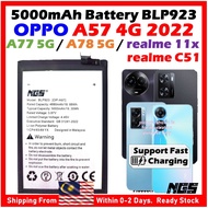 ORIGINAL NGS 5000mAh Battery BLP923 Compatible For OPPO A57 4G 2022 / OPPO A77 5G / A78 5G / REALME 