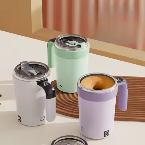 Magnetic Automatic Stirring Cup,Intelligent Temperature Measurement, Electric Portable Coffee Milksh