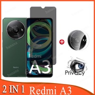 Redmi A3 Tempered Glass for Redmi Note 13 12 11 10 9 Pro Max Plus 5G 4G 12s 11s 10s 9s 13C 12C 10C 2 in 1 Privacy Anti Blue Light Ray Protective Screen Protector Glass Film
