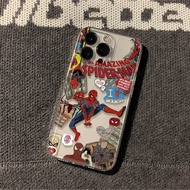เคสโทรศัพท์มาร์เวลสไปเดอร์แมน สำหรับ IPhone 15 14 13 12 11 Pro Max 7 8 Plus XR XS Max กันกระแทกน่ารั