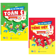 SÁCH - [ Lớp 1 - hk1 ] - Kết nối tri thức - Combo 2 quyển : Bài tập hằng ngày toán và tiếng việt 1 t