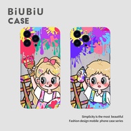 Compatible with iphone 16 Pro Max 15 Casing Graffiti girls and boys 11 12 13 14 Pro 7 8 Plus X XR XS